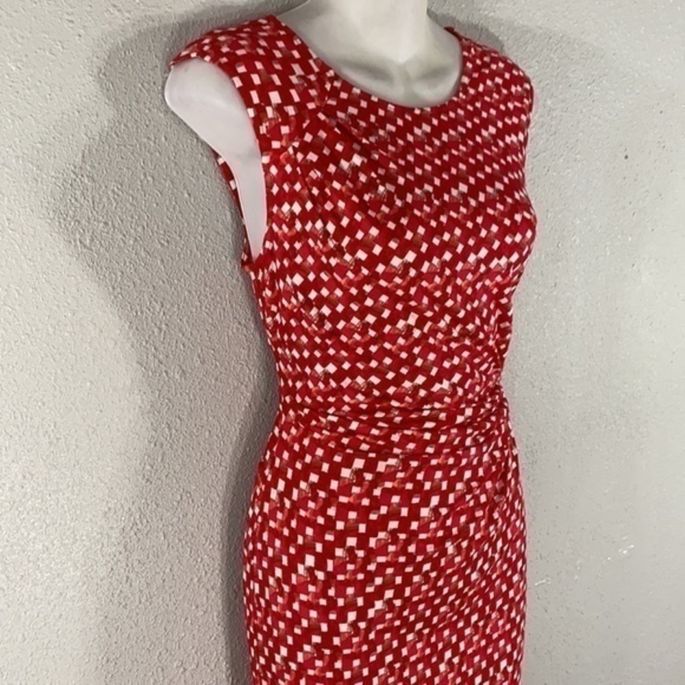NIC+ZOE Red Printed Sleeveless Sheath Dress - Picture 8 of 12